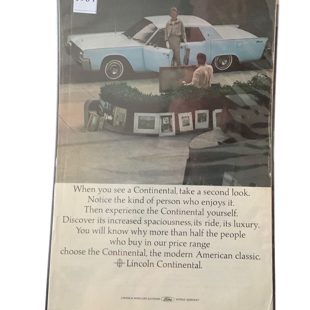 Vintage 1964 Lincoln Continental Take A Second Look Ad Advertisement
